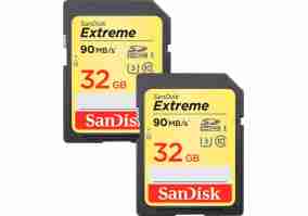 Карта памяти SanDisk 32 GB SDHC UHS-I U3 Extreme 2-pack (SDSDXVE-032G-GNCI2)