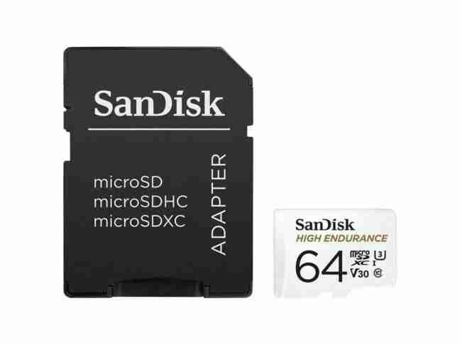 Карта пам'яті SanDisk 64 GB microSDXC High Endurance UHS-I U3 V30 + SD adapter (SDSQQNR-064G-GN6IA)