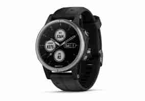 Cмарт-годинник Garmin Fenix 5S Plus Silver with Black Band (010-01987-21)