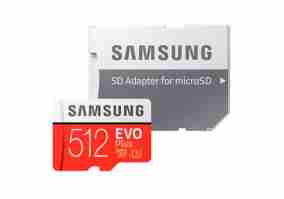 Карта памяти Samsung 512GB microSDXC C10 UHS-I U3 R100/W90MB/s Evo Plus V2 + SD адаптер