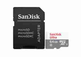 Карта памяти SanDisk 64 GB microSDHC UHS-I Ultra + SD adapter (SDSQUNR-064G-GN3MA)