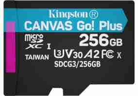 Карта памяти Kingston 256 GB microSDXC class 10 UHS-I U3 Canvas Go! Plus (SDCG3/256GBSP)