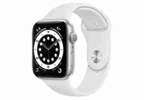Смарт-годинник Apple Watch Series 6 44mm Silver Aluminum Case with White Sport Band (M00D3)