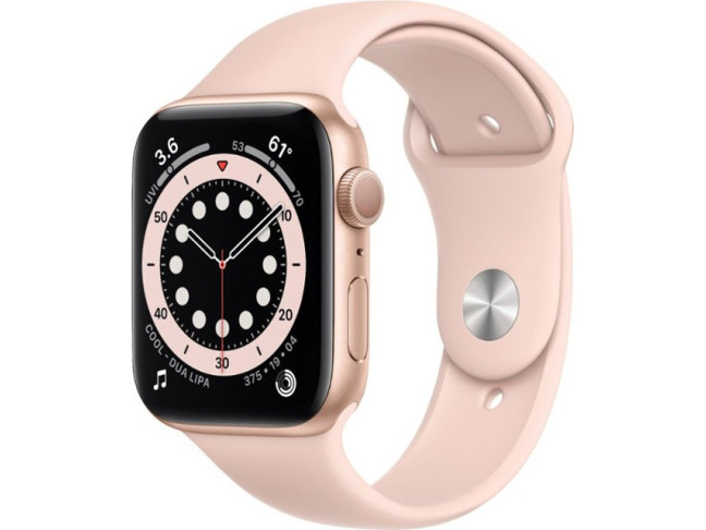 Смарт-годинник Apple Watch Series 6 44mm Gold Aluminum Case with Pink Sand Sport Band (M00E3)