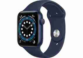 Смарт-часы Apple Watch Series 6 GPS 44mm Blue Aluminum Case w. Deep Navy Sport B. (M00J3)