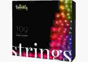 Лінійна гірлянда Twinkly Smart LED Strings RGB 100 BT+WiFi Gen II IP44 кабель чорний (TWS100STP-BEU)