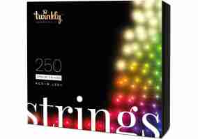 Лінійна гірлянда Twinkly Smart LED Strings RGBW 250 BT+WiFi Gen II IP44 кабель чорний (TWS250SPP-BEU)