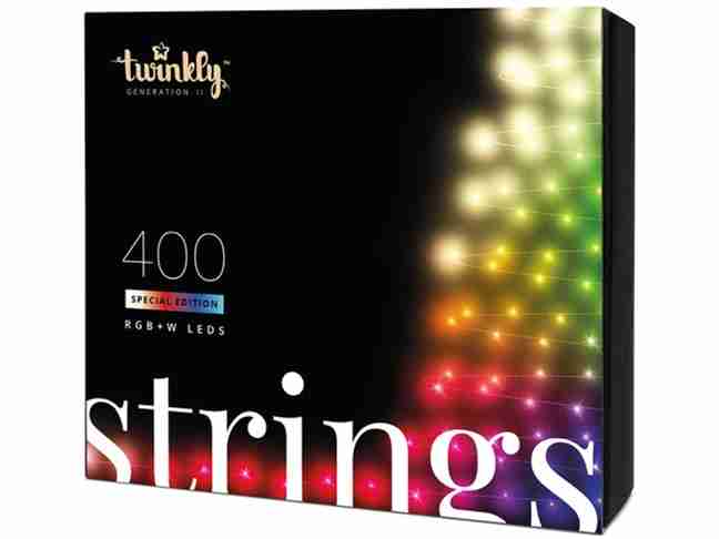 Линейная гирлянда Twinkly Smart LED Strings RGBW 400 BT+WiFi Gen II IP44 кабель черный (TWS400SPP-BEU)