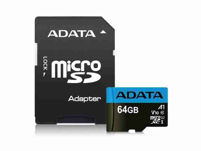 Карта пам'яті ADATA 64 GB microSDXC UHS-I Premier A1 + SD adapter (AUSDX64GUICL10A1-RA1)