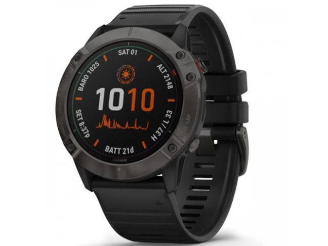 Смарт-годинник Garmin Fenix 6X Pro Solar Titanium Carbon Grey DLC with Black Band (010-02157-21)