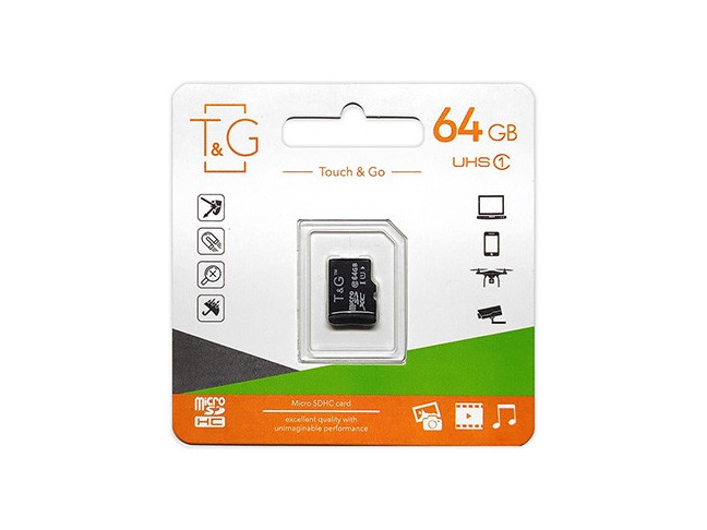 Карта пам'яті T&G 64 GB microSDXC Class 10 UHS-I (U1) (TG-64GBSDCL10-00)