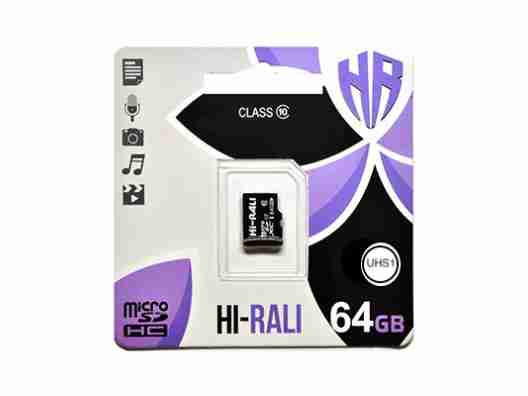 Карта памяти Hi-Rali 64 GB microSDXC class 10 UHS-I (HI-64GBSDCL10-00)