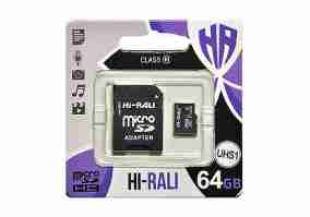 Карта памяти Hi-Rali 64 GB microSDXC class 10 UHS-I + SD Adapter (HI-64GBSDCL10-01)