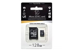 Карта памяти T&G 128 GB microSDXC Class 10 UHS-I (U3) + SD-adapter (TG-128GBSD10U3-01)