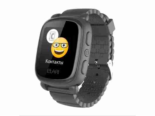 Детские умные часы ELARI KidPhone 2 Black с GPS-трекером (KP-2B)
