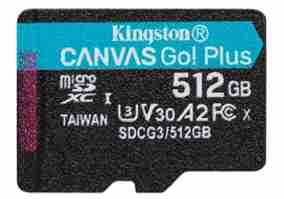 Карта пам'яті Kingston 512 GB microSDXC class 10 UHS-I U3 Canvas Go! Plus (SDCG3/512GBSP)