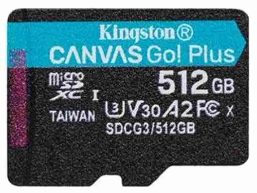 Карта памяти Kingston 512 GB microSDXC class 10 UHS-I U3 Canvas Go! Plus (SDCG3/512GBSP)