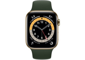 Смарт-часы Apple Watch Series 6 GPS + Cellular 40mm Gold Stainless Steel Case with Cyprus Green Sport Band (M02W3, M06V3)