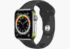 Смарт-годинник Apple Watch Series 6 GPS + Cellular 40mm Gold Stainless Steel Case with Cyprus Green Sport Band (M02W3, M06V3)