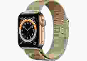 Смарт-годинник Apple Watch Series 6 GPS + Cellular 44mm Gold Stainless Steel Case w. Gold Milanese L. (M07P3/M09G3)
