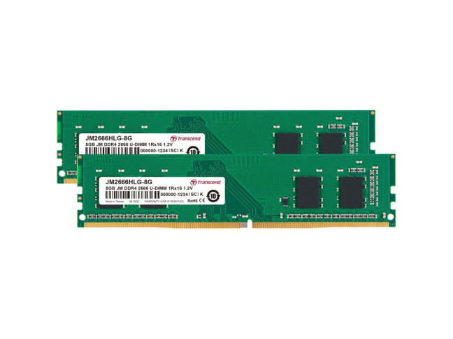 Модуль пам'яті Transcend 16 GB (2x8GB) DDR4 2666 MHz (JM2666HLG-16GK)