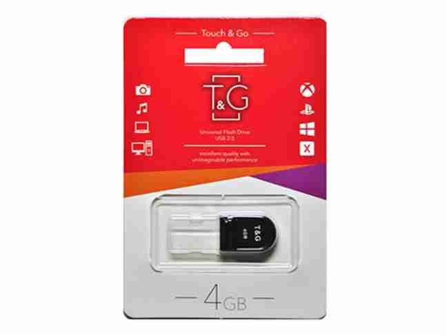 USB флеш накопичувач T&G 4GB Shorty Series USB 2.0 Black (TG010-4GB)