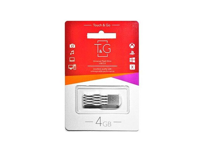 USB флеш накопичувач T&G USB 4GB 103 Metal Series Silver (TG103-4G)