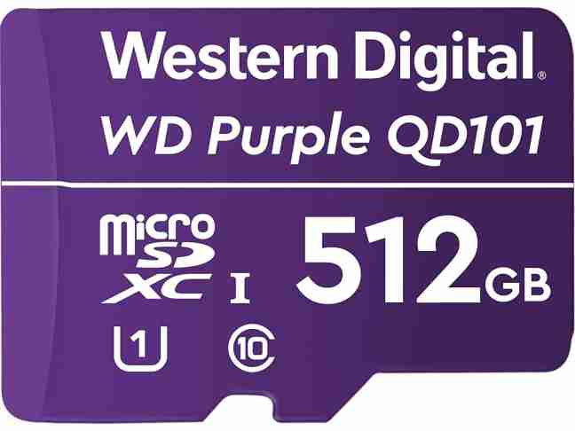 Карта памяти WD 512 GB microSDXC UHS-I Class 10 Purple QD101 (wdD512G1P0C)