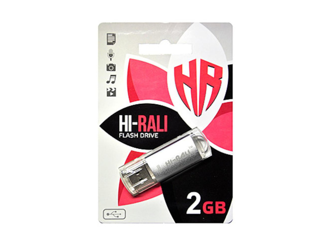 USB флеш накопитель Hi-Rali 2GB Rocket Series USB 2.0 Silver (HI-2GBRKTSL)