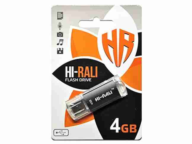 USB флеш накопитель Hi-Rali USB 4GB Rocket Series Black (HI-4GBVCBK)