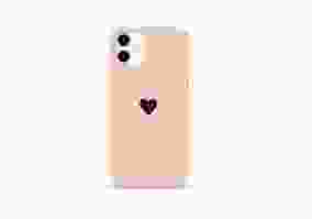 Чехол Pump Silicone Minimalistic Case for iPhone 12 mini Black Heart in Pink (PMSLMN12(5.4)-6/259)