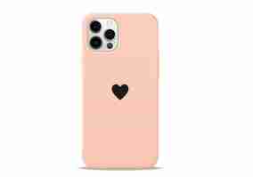 Чохол Pump Silicone Minimalistic Case for iPhone 12 Pro Max Black Heart in Pink (PMSLMN12(6.7)-6/259)
