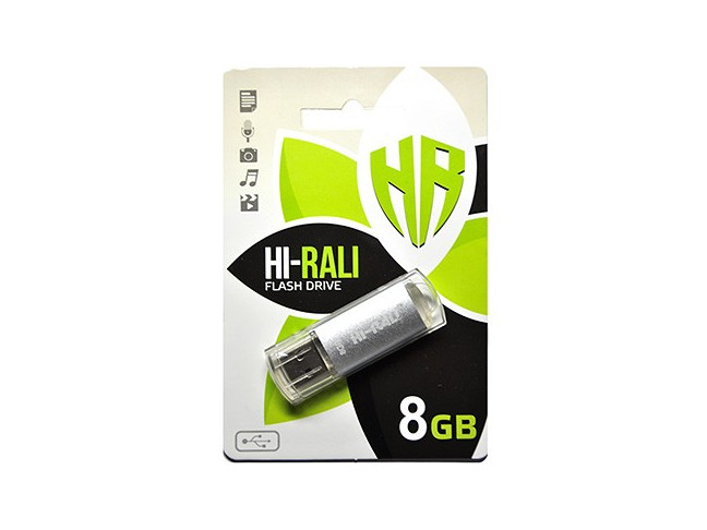 USB флеш накопичувач Hi-Rali Rocket Series Silver (HI-8GBVCSL)
