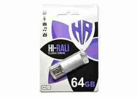 USB флеш накопитель Hi-Rali Rocket Series Silver (HI-64GBVCSL)