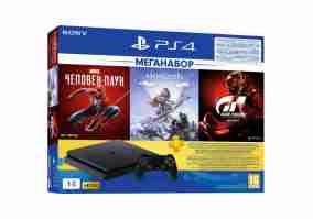 Стационарная игровая приставка Sony PlayStation 4 Slim 1Tb Black + 3 игры и подпиской PS Plus 3 мес
