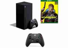 Стационарная игровая приставка Microsoft Xbox Series X + Cyberpunk 2077 + Xbox Series Wireless Controller Carbon Black