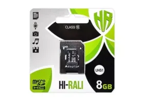Карта пам'яті Hi-Rali 8 GB microSDHC class 10 UHS-I (U1) + SD adapter (HI-8GBSD10U1-01)