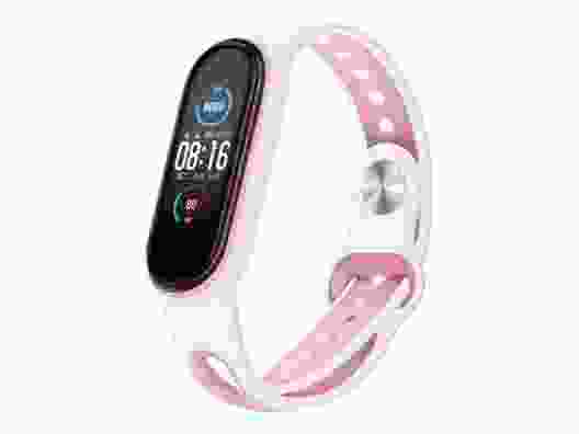 Ремешок BeCover Sport Style для Xiaomi Mi Smart Band 5 White-Pink (705174)