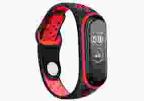 Ремінець BeCover Nike Style для Xiaomi Mi Smart Band 5 Black-Red (705153)