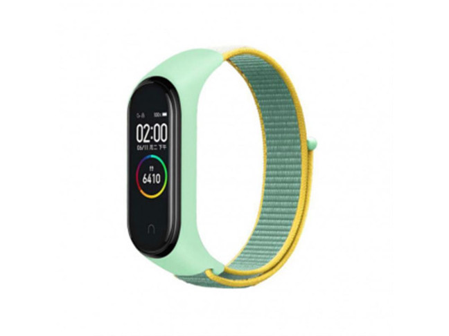 Ремешок BeCover Nylon Style для Xiaomi Mi Smart Band 5 Green/Yellow (705420)