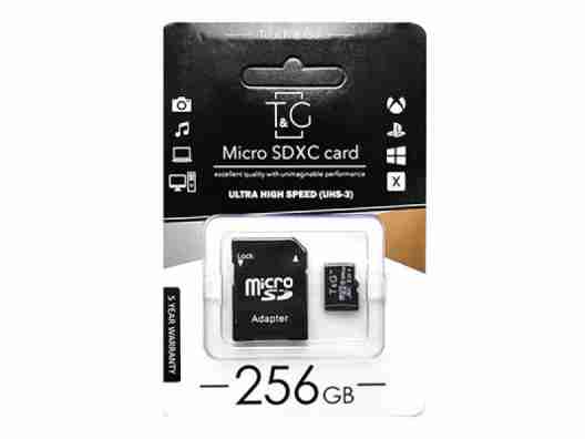 Карта памяти T&G 256 GB microSDXC Class 10 UHS-I (U3) + SD-adapter (TG-256GBSD10U3-01)