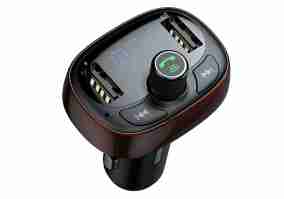 Автомобильное зарядное устройство з FM-трансмиттером BASEUS T typed Wireless MP3 Сharger Dark coffee (CCALL-TM12)