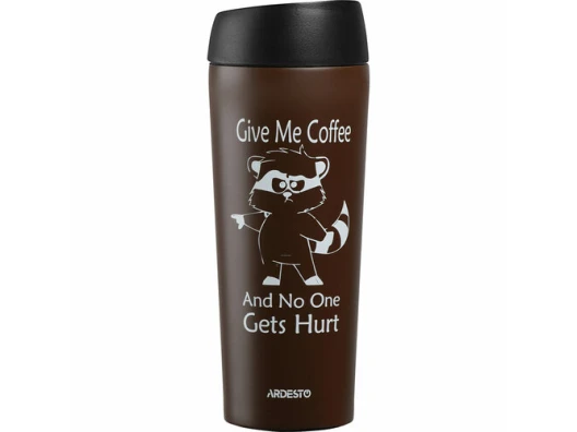 Термочашка Ardesto Coffee time Raccoon 450 мл Brown (AR2645DML)
