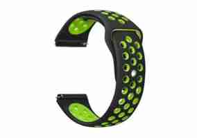 Ремешок BeCover Nike Style для Xiaomi Amazfit Bip/Bip Lite/Bip S Lite/GTR 42mm/GTS/TicWatch S2/TicWatch E Black-Green (705703)
