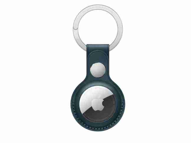 Чехол Apple AirTag Leather Key Ring Baltic Blue (MHJ23)