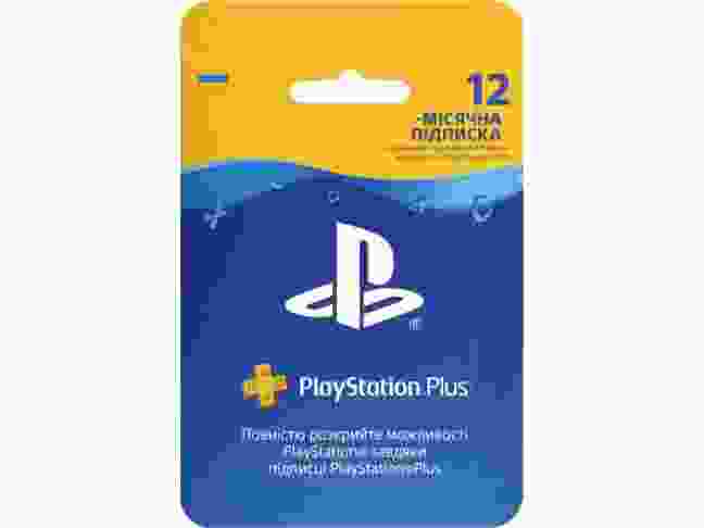 Карта пополнения игровой подписки Sony PlayStation Plus на 12 месяцев UA