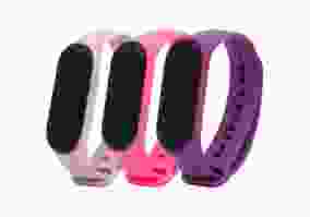 Набір ремінців Armorstandart Для Xiaomi Mi Band 4/3 Pale Pink/Pink/Purple 3шт (ARM56668)