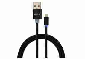 Кабель Vinga USB 2.0 AM to Lightning 1m LED black (VCPDCLLED1BK)