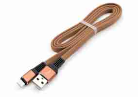 Кабель Vinga USB 2.0 AM to Lightning 1m flat nylon brown (VCPDCLFNB1BR)