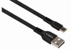 Кабель Vinga USB 2.0 AM to Type-C Back 1m (VCPDCTCFTPE1BK)